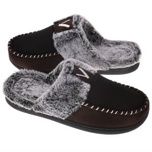 Vonmay Fuzzy Memory Foam Slip On Indoor Ourdoor Slippers Sz Lg